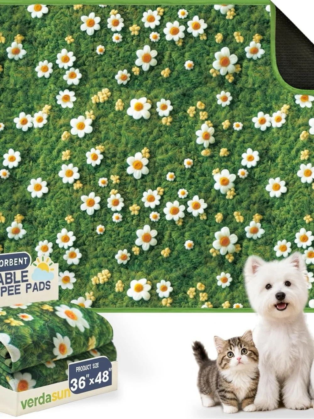 Green Daisy Absorbent Puppy Training Pads